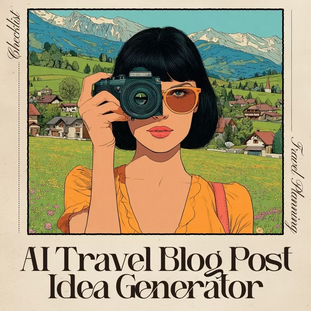 AI Travel Blog Post Idea Generator Checklist – Digital Download Guide for Travel Writers, Bloggers & Content Creators