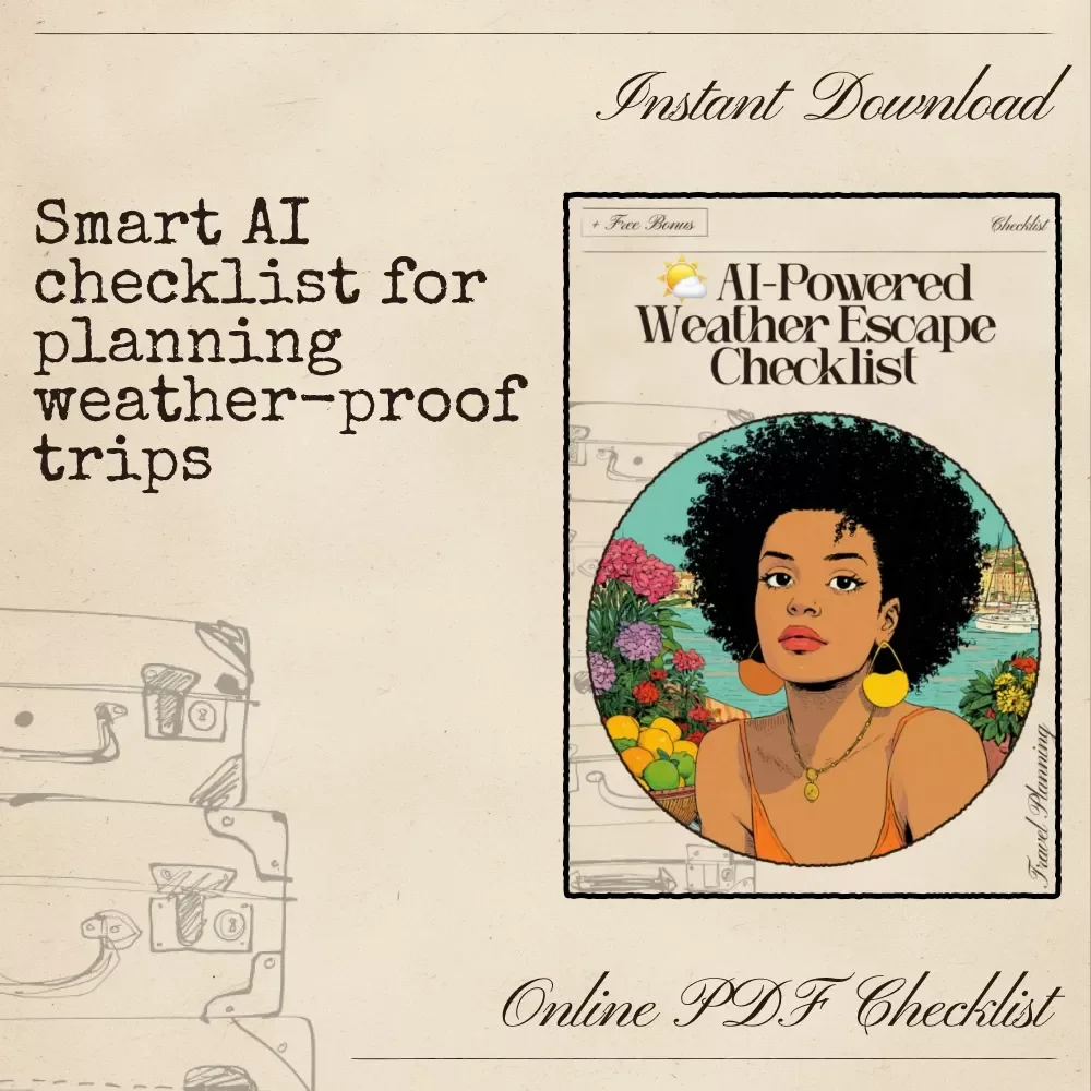 AI-Powered Weather Escape Checklist | Travel Weather Planner | Vacation Forecast Guide | Digital Download for Smart Trip Planning