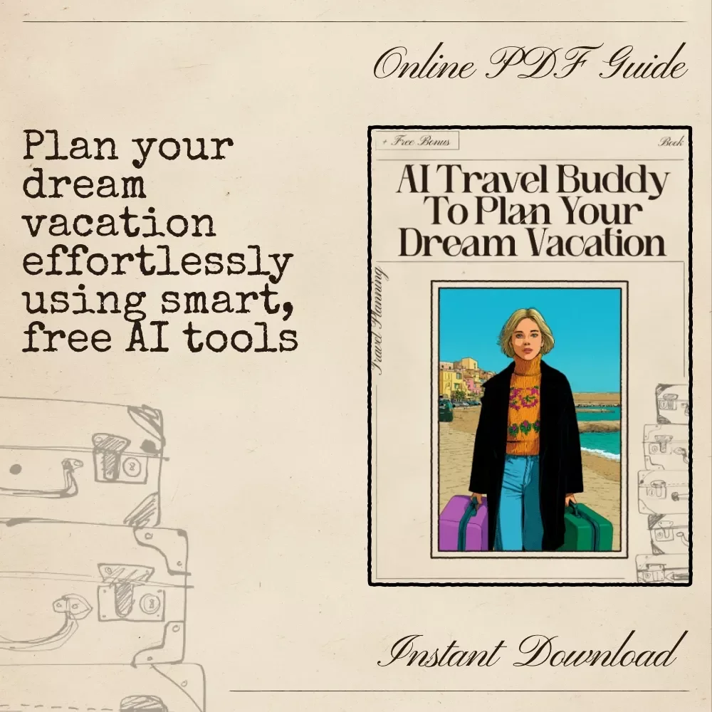 AI Travel Buddy to Plan Your Dream Vacation | Ultimate Ebook Guide for Stress-Free Trips | Free AI Tools for Vacation Planning | Digital Download Travel Planner