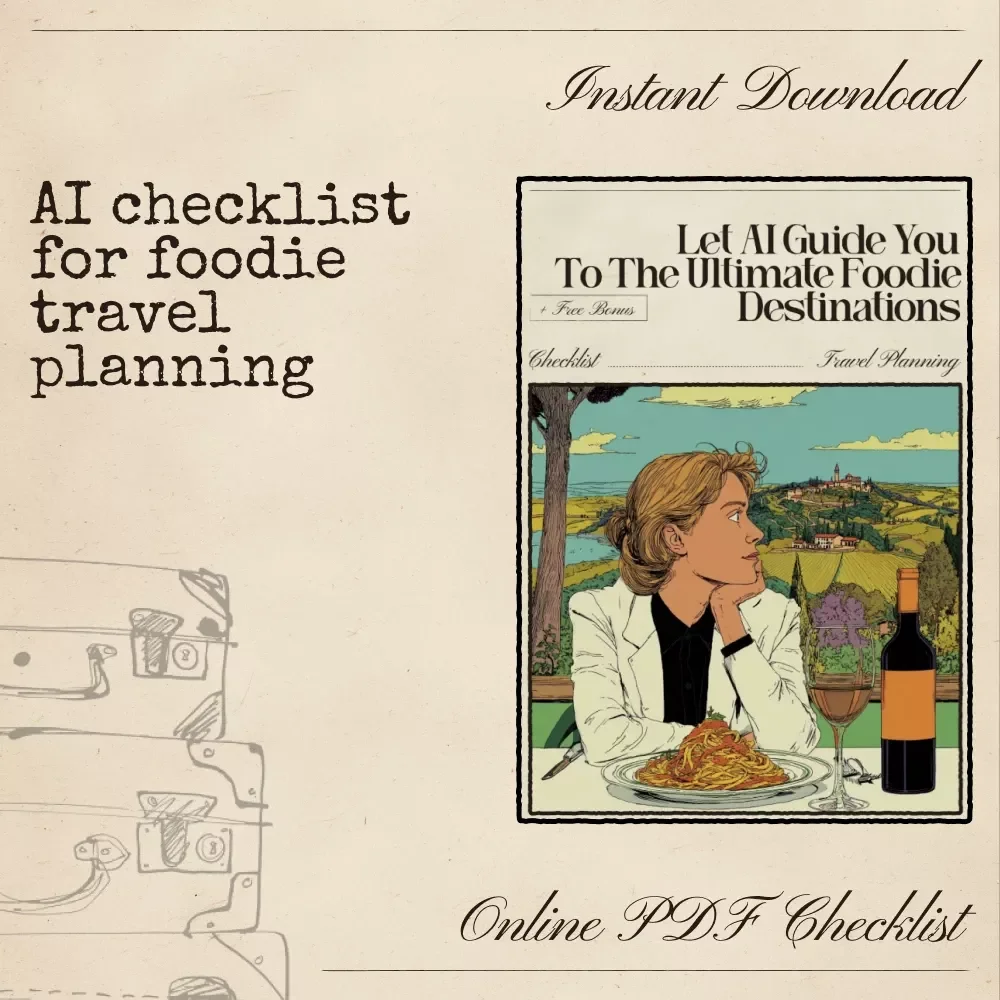 Let AI Guide You to the Ultimate Foodie Destinations | Printable Travel Checklist for Culinary Explorers | Smart Trip Planner Using AI to Find Destinations for Food Lovers