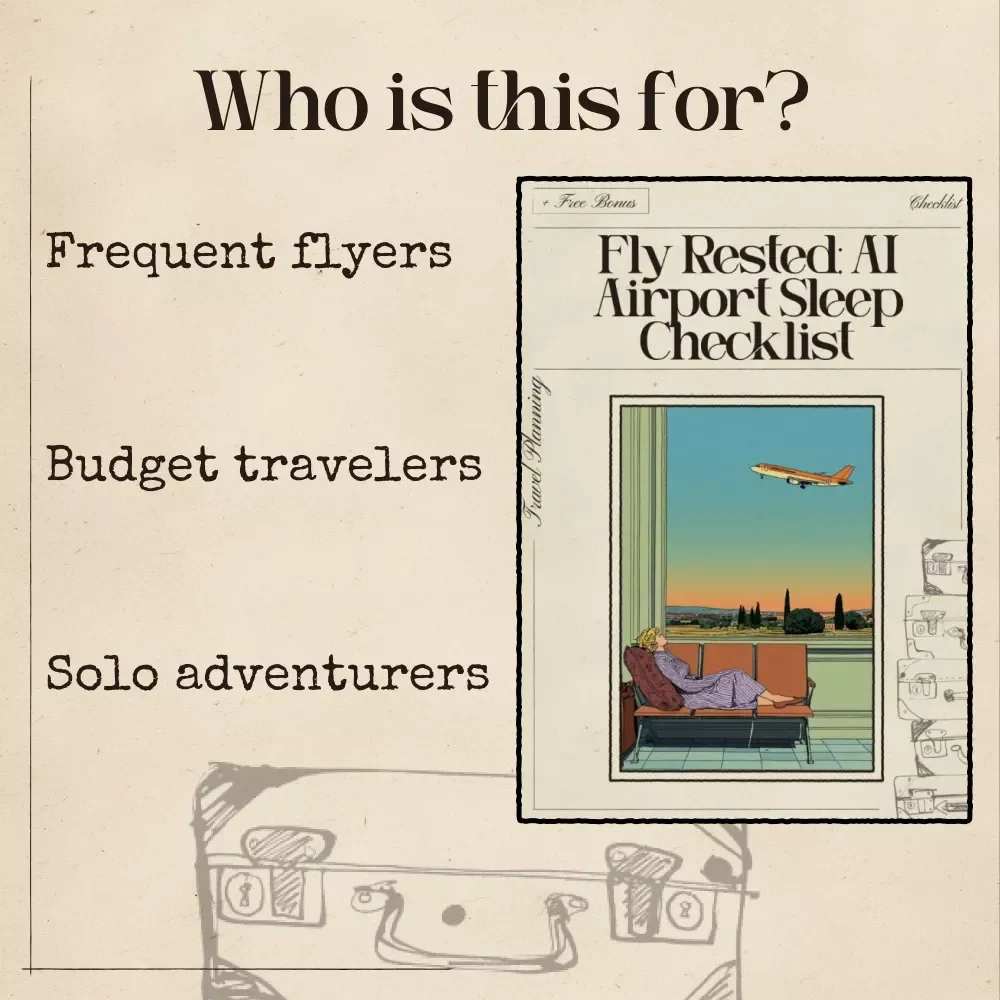 Fly Rested: AI Airport Sleep Checklist – Digital Travel Companion | Smart Planner for Stress-Free Airport Naps | Instant Download for Frequent Flyers | ai for sleeping in airports safely