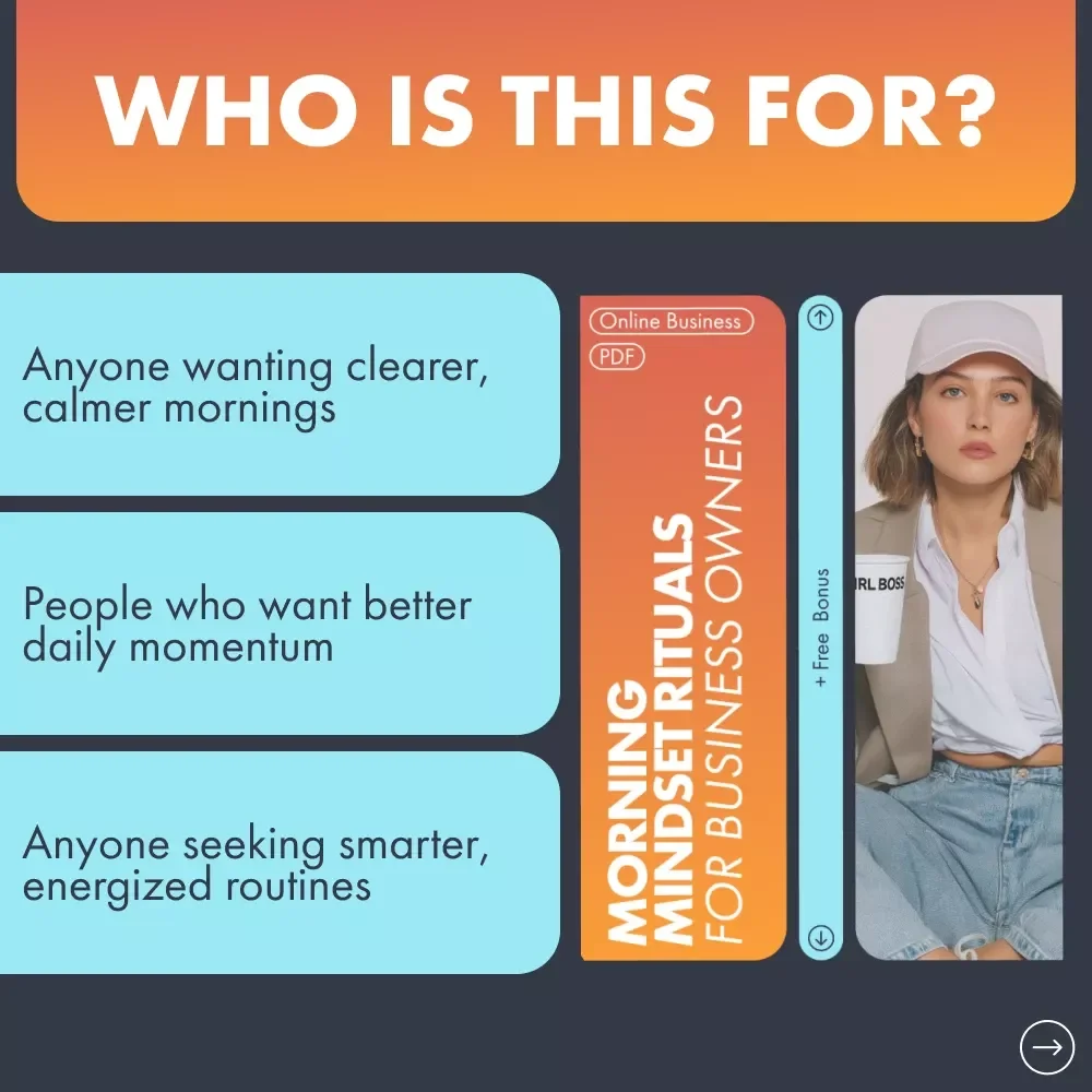Morning Mindset Rituals for Business Owners Guide | Morning Mindset Routine for Business Owners | Productivity eBook for Entrepreneurs