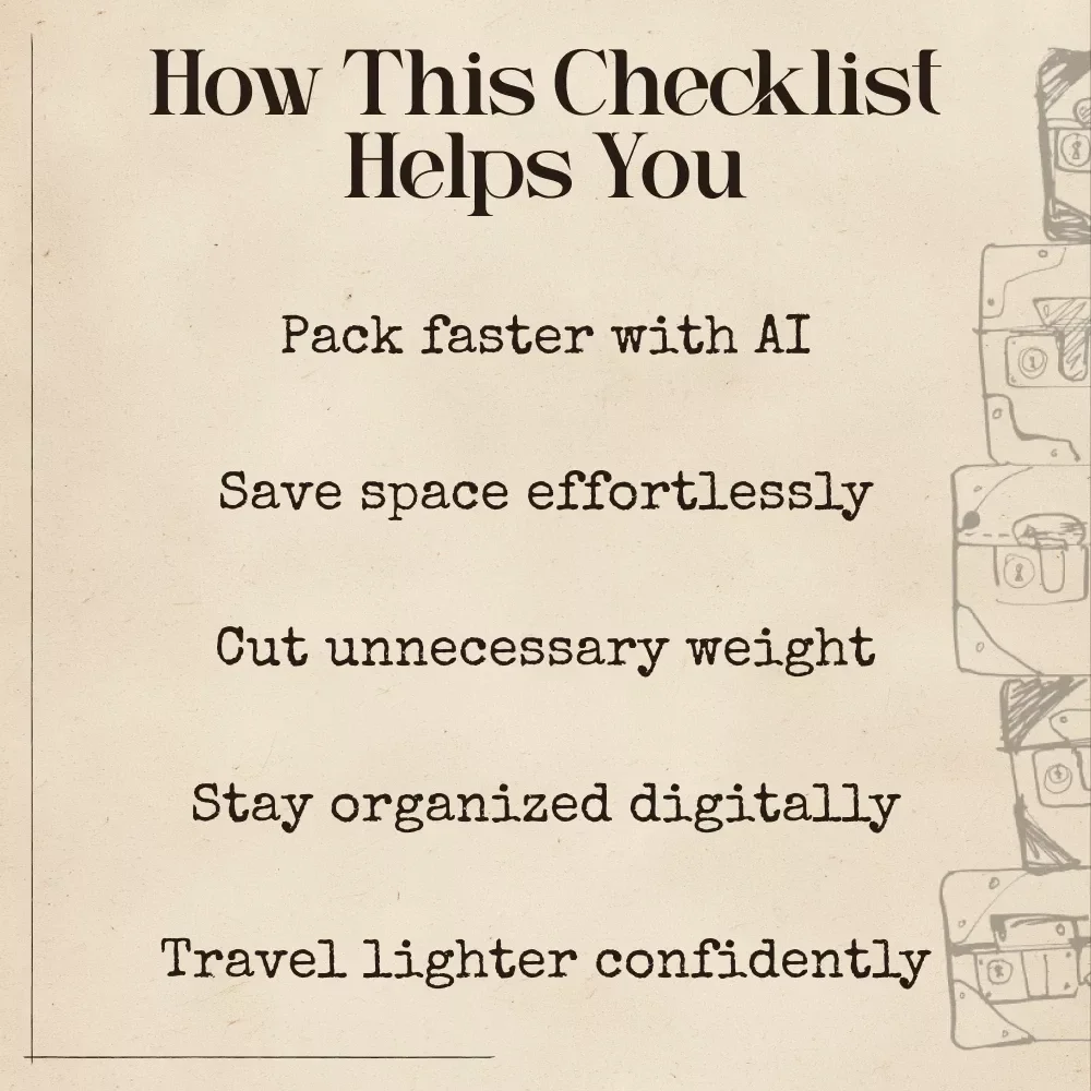 Pack Smart, Travel Light: AI-Backpacker’s Checklist | Minimalist Packing Guide for Travelers | Digital Download | ai for packing light for backpacking