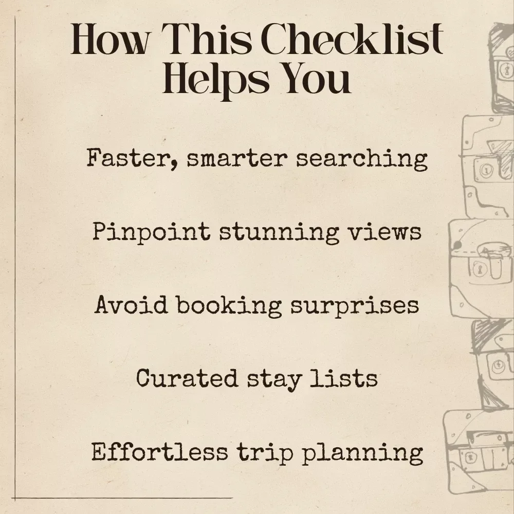 The Ultimate AI Checklist: Find Stays With Views That Wow | Digital Travel Planner, AI to Find Stays With Stunning Views, Vacation Rental Search Helper, Printable & Downloadable Checklist