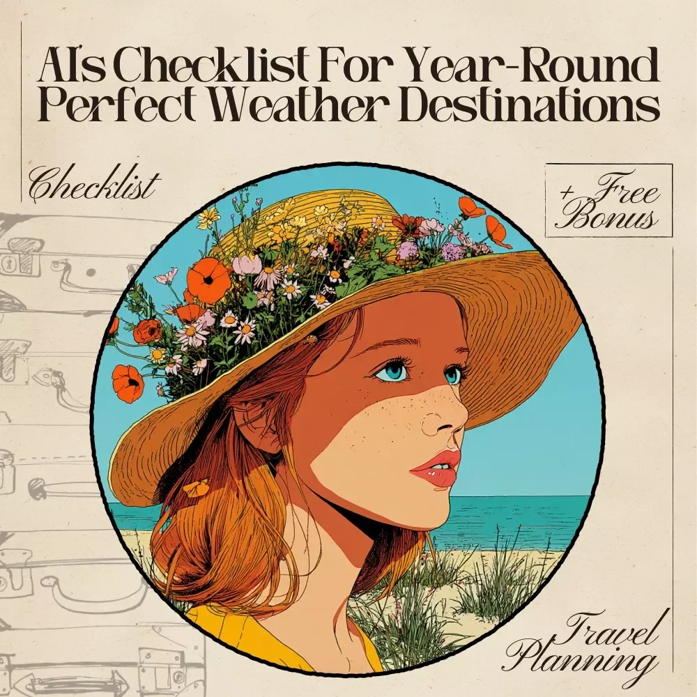 AI’s Ultimate Checklist for Year-Round Perfect Weather Destinations – Editable Travel Planning Checklist for Sunny Getaways, AI Travel Tools Guide, Digital Download for Travelers | ai to find destinations with good weather year round