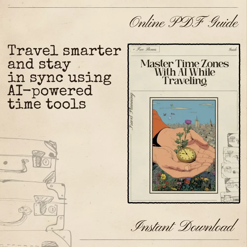 Master Time Zones with AI While Traveling – Digital Travel Productivity Guide | Smart Jet Lag Fix | Instant Download for Seamless Global Adventures | ai that helps with time zone management