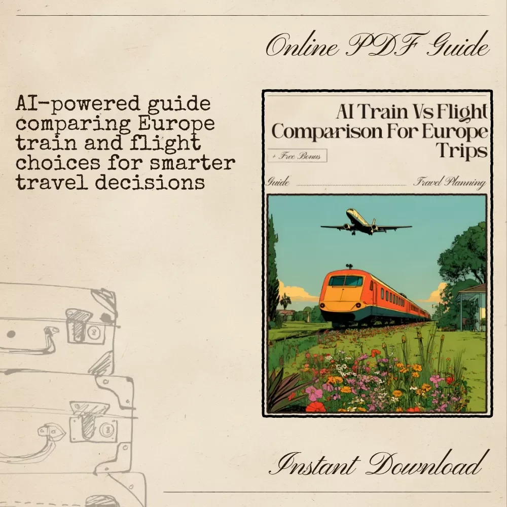 AI Train vs Flight Comparison for Europe Trips Guide | Smart Travel Planner | Digital Download for Fast & Easy Europe Trip Decisions
