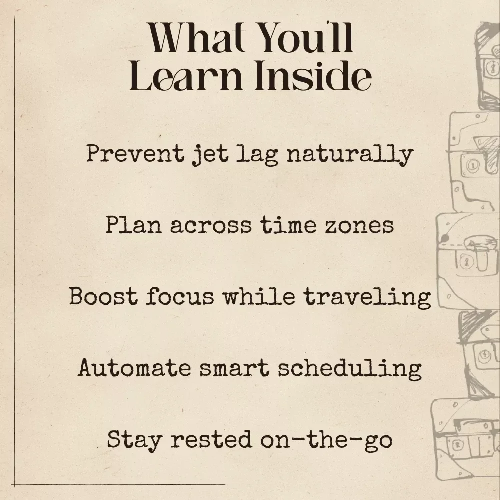 Master Time Zones with AI While Traveling – Digital Travel Productivity Guide | Smart Jet Lag Fix | Instant Download for Seamless Global Adventures | ai that helps with time zone management