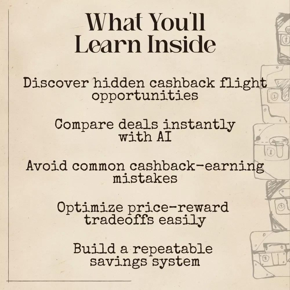 Cashback-Friendly Flights With AI — Ultimate Travel Savings Guide for Smarter Booking, Reward Stacking & Maximizing Every Cashback Opportunity | AI to Book Flights With Cashback Offers | Digital Download