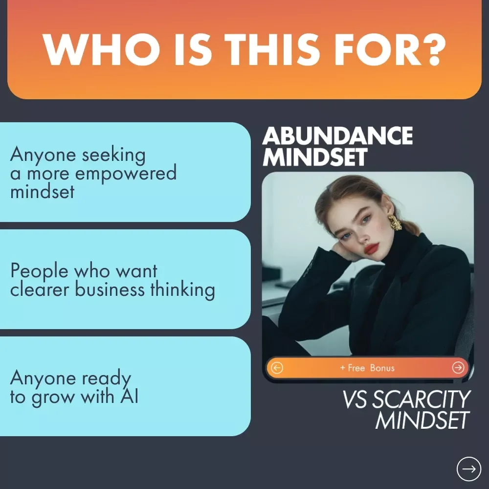 Abundance Mindset vs Scarcity Mindset Guide | Business Mindset Workbook | Entrepreneur Mindset Shift | Digital Download