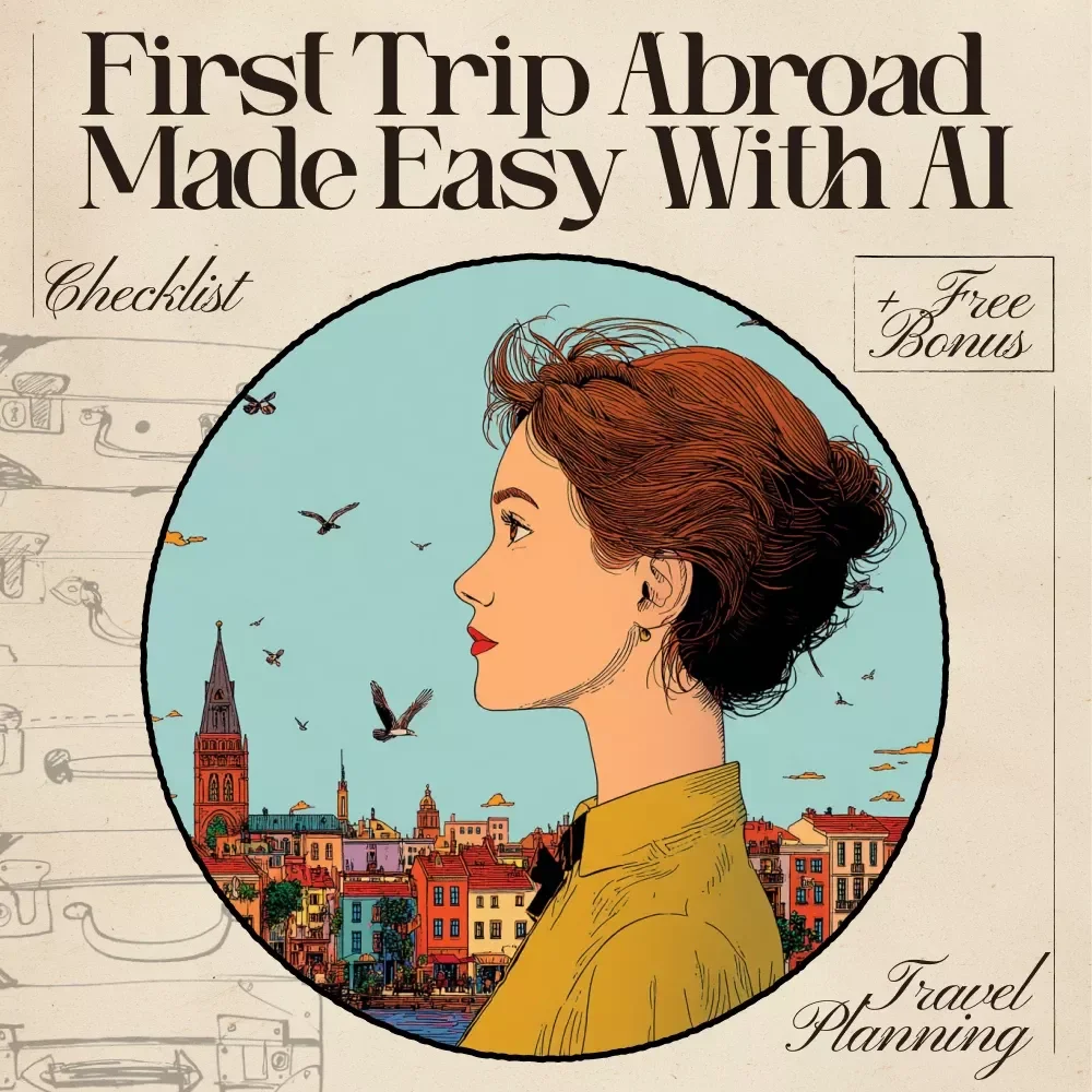 Your First Trip Abroad Made Easy with AI – Printable Travel Checklist, First-Time Traveler Guide, Digital Packing Planner, Visa & Safety Prep, Cultural Tips, Airport & Logistics Organizer