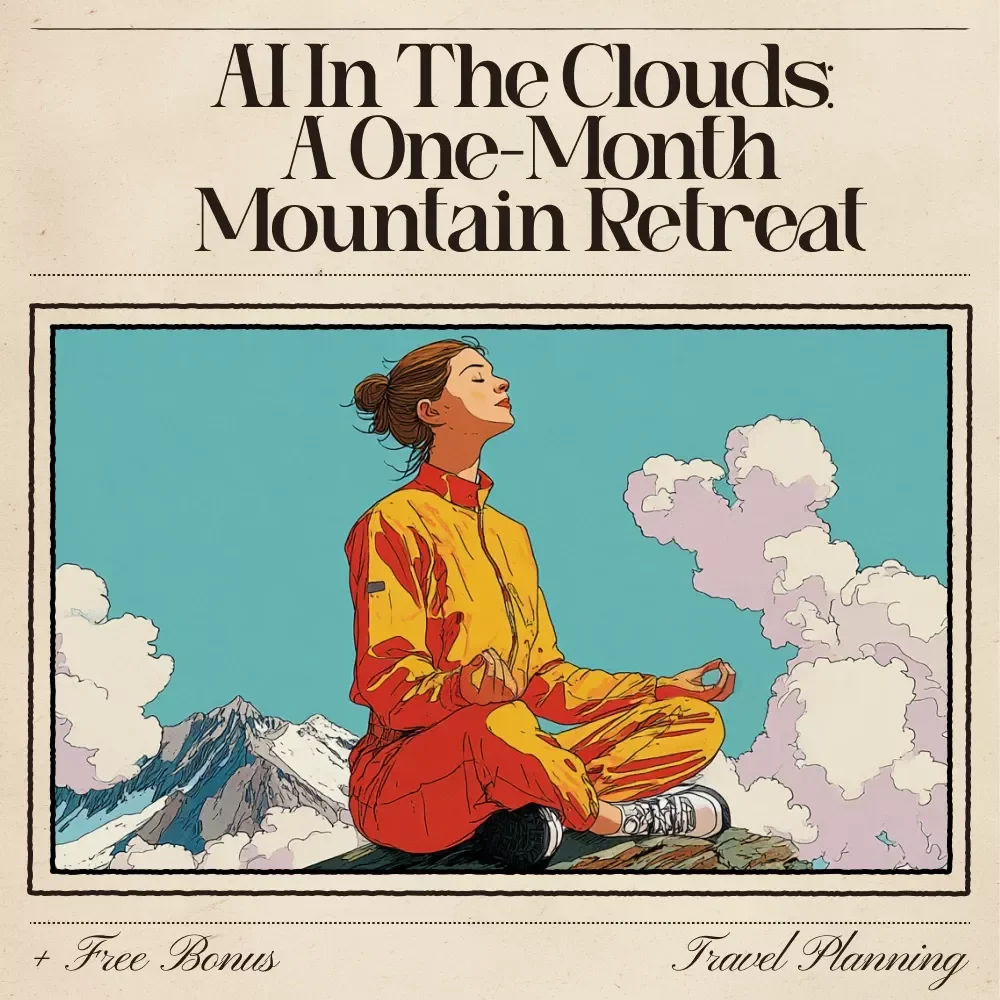 AI in the Clouds: A One-Month Mountain Retreat Guide | Digital Download eBook | AI Retreat Planner | Mountain Mindfulness & Creativity Guide