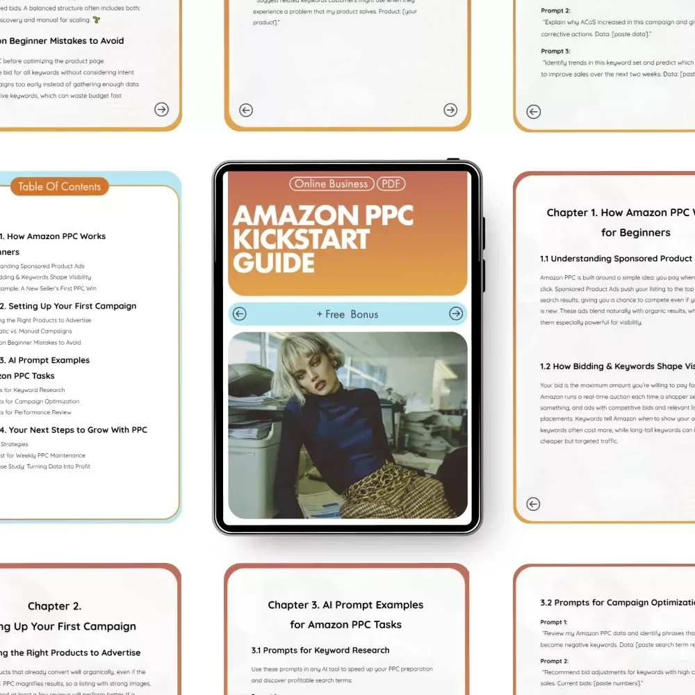 Amazon PPC Kickstart Guide | Step-by-Step Strategy for Amazon PPC Advertising for Beginners to Launch, Optimize, and Grow Profitable Ad Campaigns
