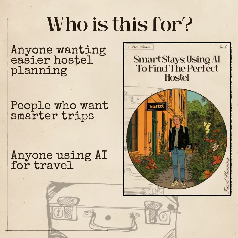 Smart Stays: Using AI to Find the Perfect Hostel – Travel Guide, Digital Download, AI for Choosing Hostels, Budget Travel Help, Backpacker Ebook