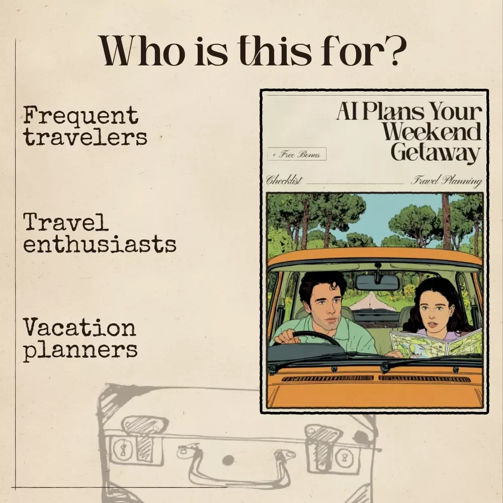 AI Plans Your Weekend Getaway – Digital Travel Checklist | Smart Planner for Stress-Free Mini Vacations | Instant Download for Effortless Escapes | ai that plans a weekend getaway