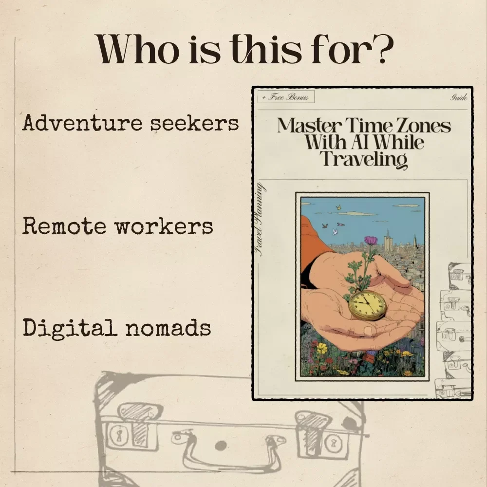 Master Time Zones with AI While Traveling – Digital Travel Productivity Guide | Smart Jet Lag Fix | Instant Download for Seamless Global Adventures | ai that helps with time zone management