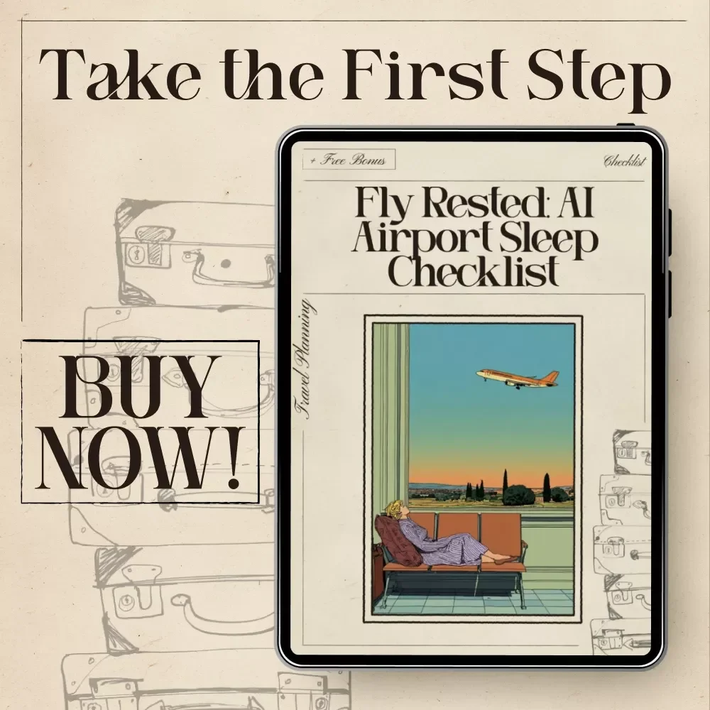 Fly Rested: AI Airport Sleep Checklist – Digital Travel Companion | Smart Planner for Stress-Free Airport Naps | Instant Download for Frequent Flyers | ai for sleeping in airports safely