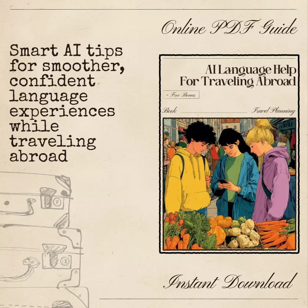 AI Language Help for Traveling Abroad Ebook | Digital Travel Translator Guide | AI-Powered Phrase Prep & Communication Support for Any Destination