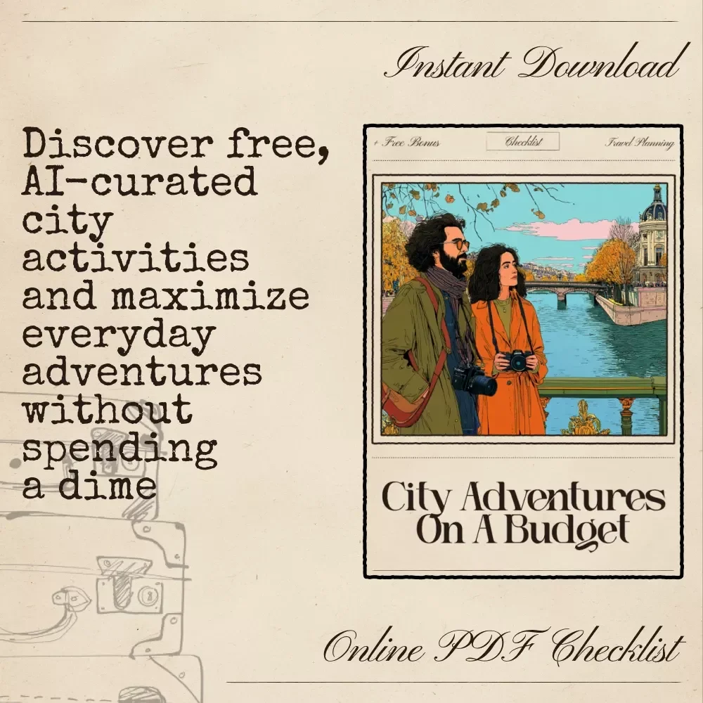 City Adventures on a Budget – Free City Fun Finder Checklist for Travelers & Locals | AI That Finds Free Things to Do in a City | Budget-Friendly Urban Exploration Guide