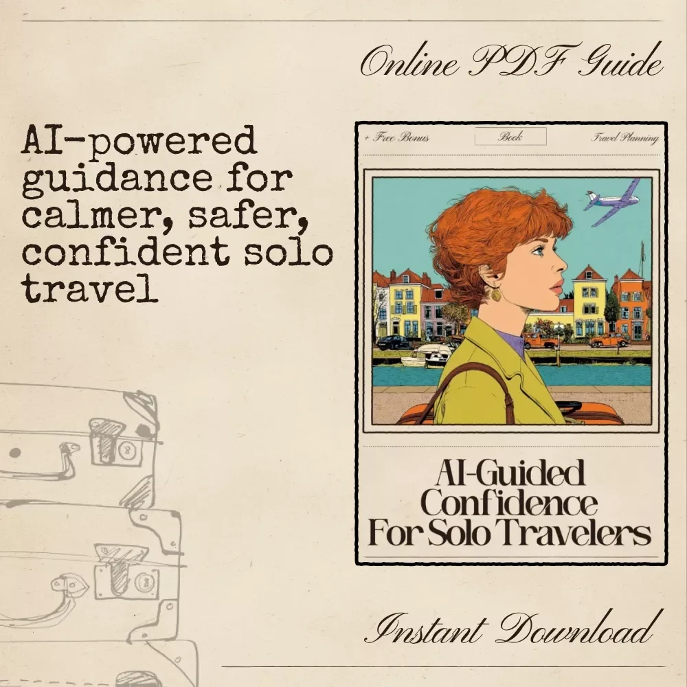 AI-Guided Confidence for Solo Travelers | Digital Travel Anxiety Guide, Solo Travel Mindset eBook, AI Travel Safety Planner, Confidence-Building Travel Toolkit