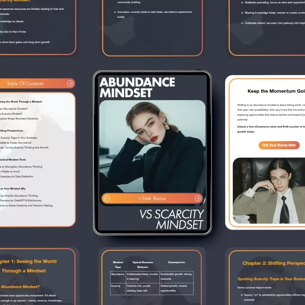 Abundance Mindset vs Scarcity Mindset Guide | Business Mindset Workbook | Entrepreneur Mindset Shift | Digital Download