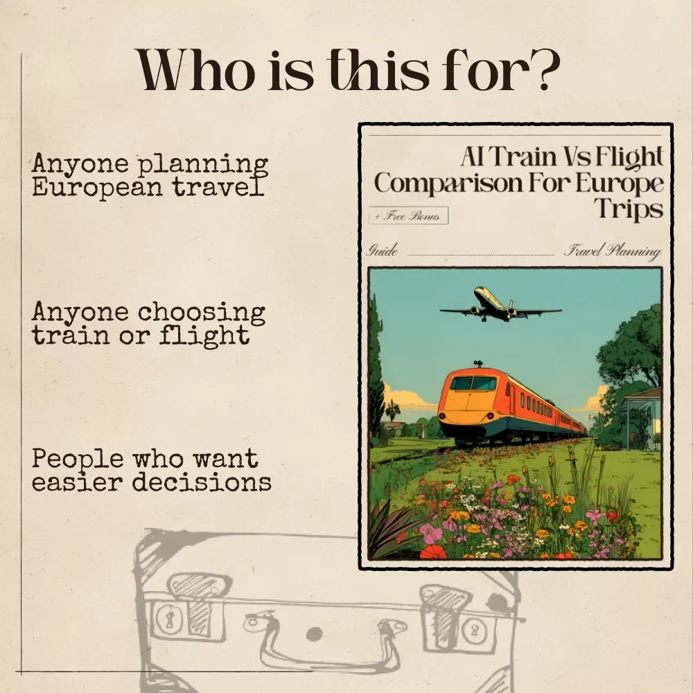 AI Train vs Flight Comparison for Europe Trips Guide | Smart Travel Planner | Digital Download for Fast & Easy Europe Trip Decisions