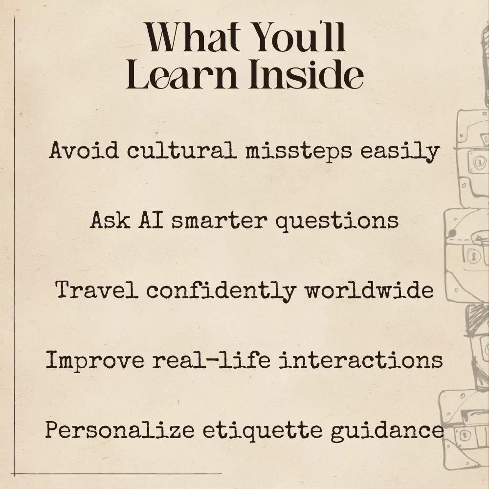 Cultural Etiquette Insights for Modern Travelers | Essential Travel Guide + ai for cultural etiquette guides to avoid offense | Global Manners eBook for Respectful Trips