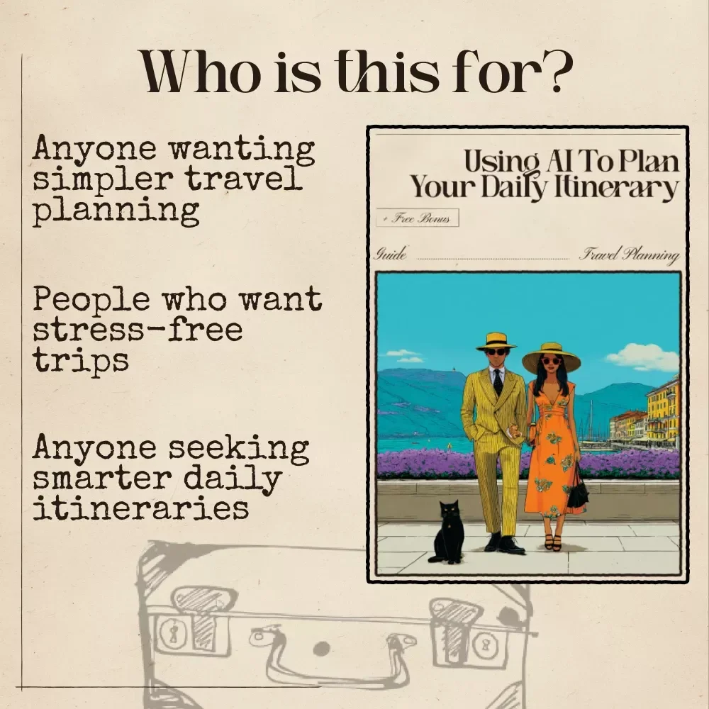 Using AI to Plan Your Daily Itinerary | Travel Planning Guide for Effortless Day-by-Day Trips | Digital Download | ai app that plans your day by day itinerary | Ultimate Itinerary Planner eBook