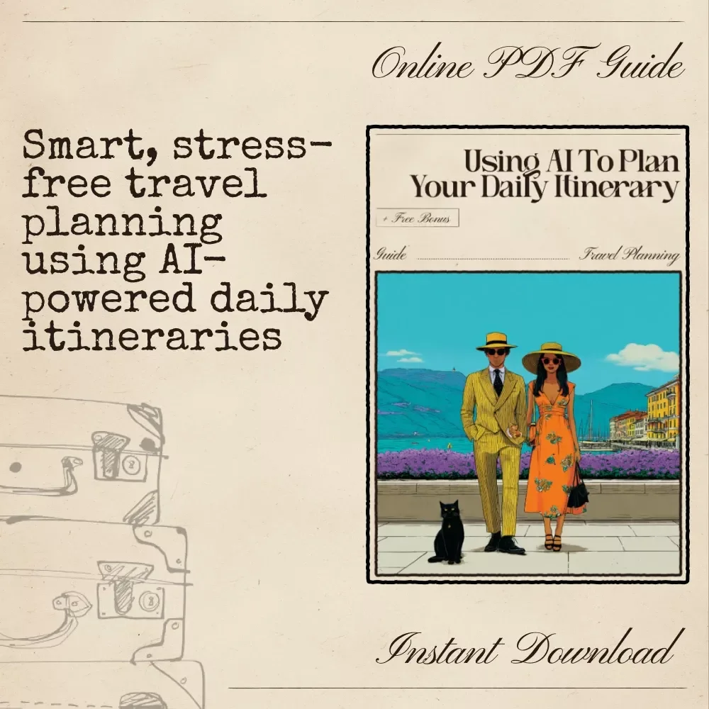 Using AI to Plan Your Daily Itinerary | Travel Planning Guide for Effortless Day-by-Day Trips | Digital Download | ai app that plans your day by day itinerary | Ultimate Itinerary Planner eBook