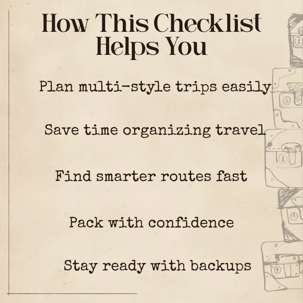 Ultimate AI Vacation Mash-Up Checklist | Travel Planning Guide | Digital Download for Multi-Trip Adventures, AI Trip Planner Companion, Vacation Itinerary Builder
