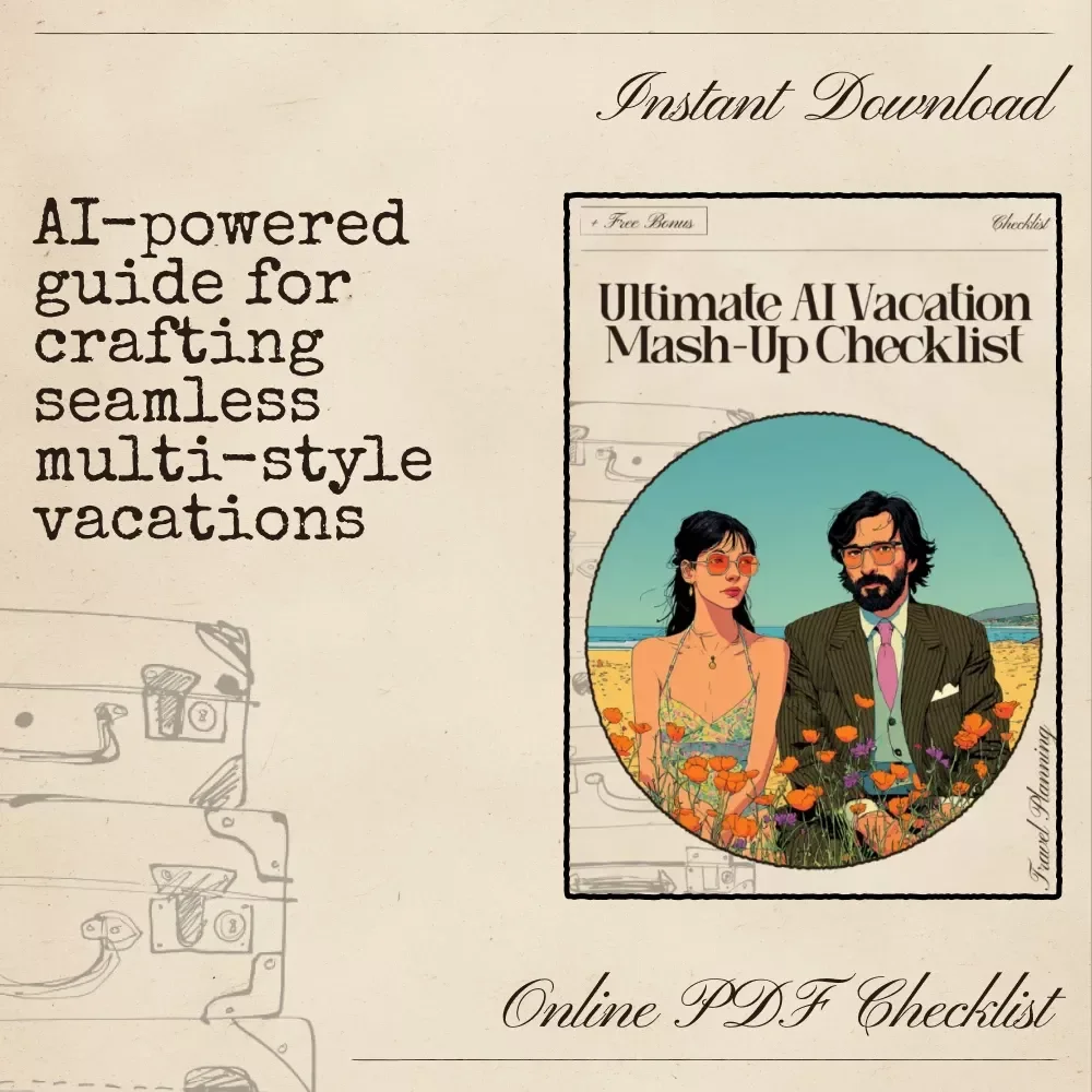 Ultimate AI Vacation Mash-Up Checklist | Travel Planning Guide | Digital Download for Multi-Trip Adventures, AI Trip Planner Companion, Vacation Itinerary Builder