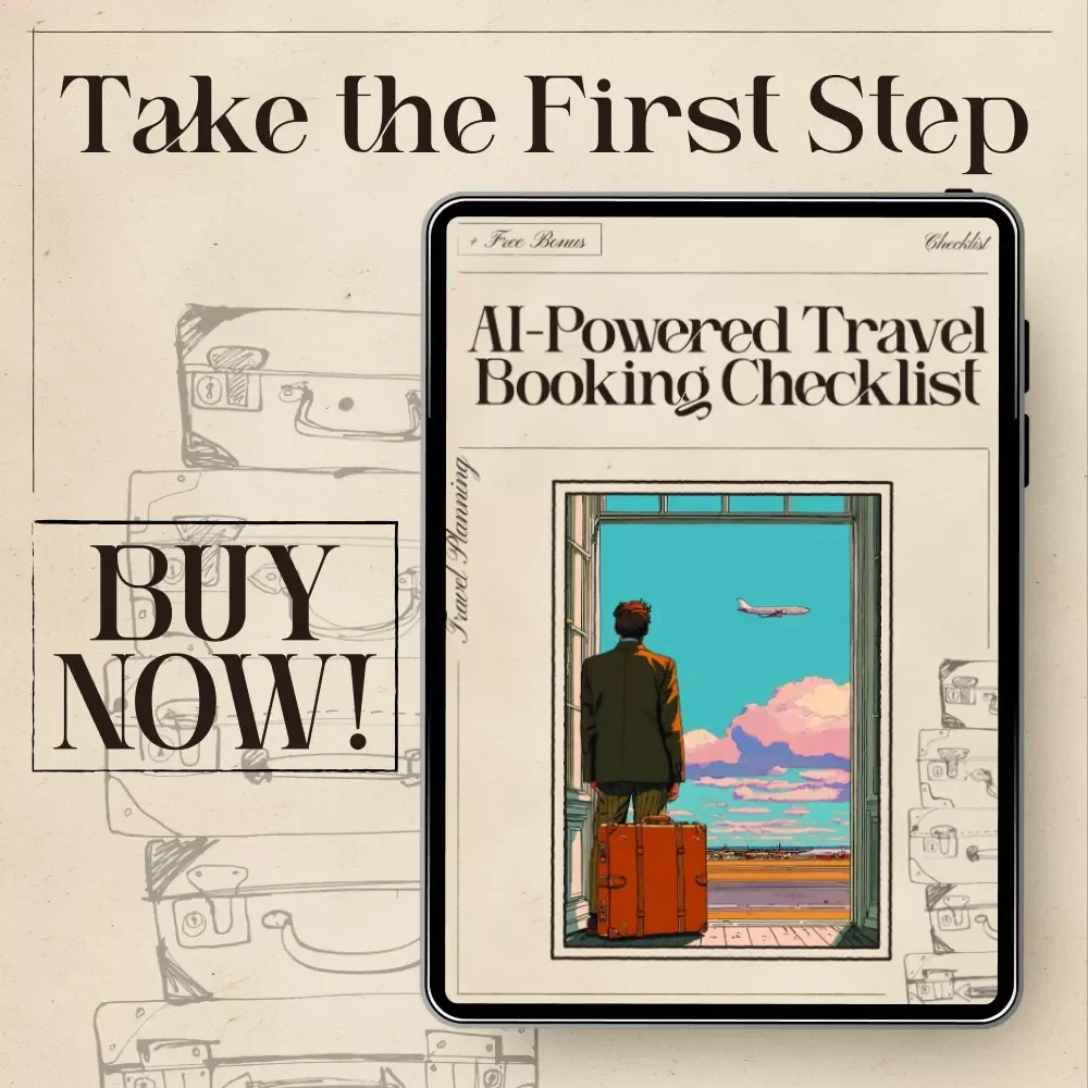 AI-Powered Travel Booking Checklist | Digital Download for Smarter Trip Planning | Using AI to Book Hotels and Flights | Printable + Easy-to-Use Travel Guide