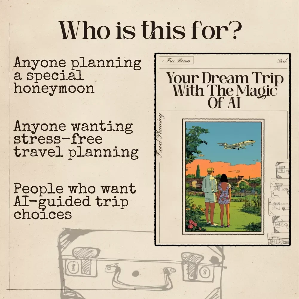 Your Dream Trip With the Magic of AI — Honeymoon Flight Planning Guide | Ebook for Couples Using AI to Book Flights for Honeymoons, Stress-Free Travel Planner, Digital Download