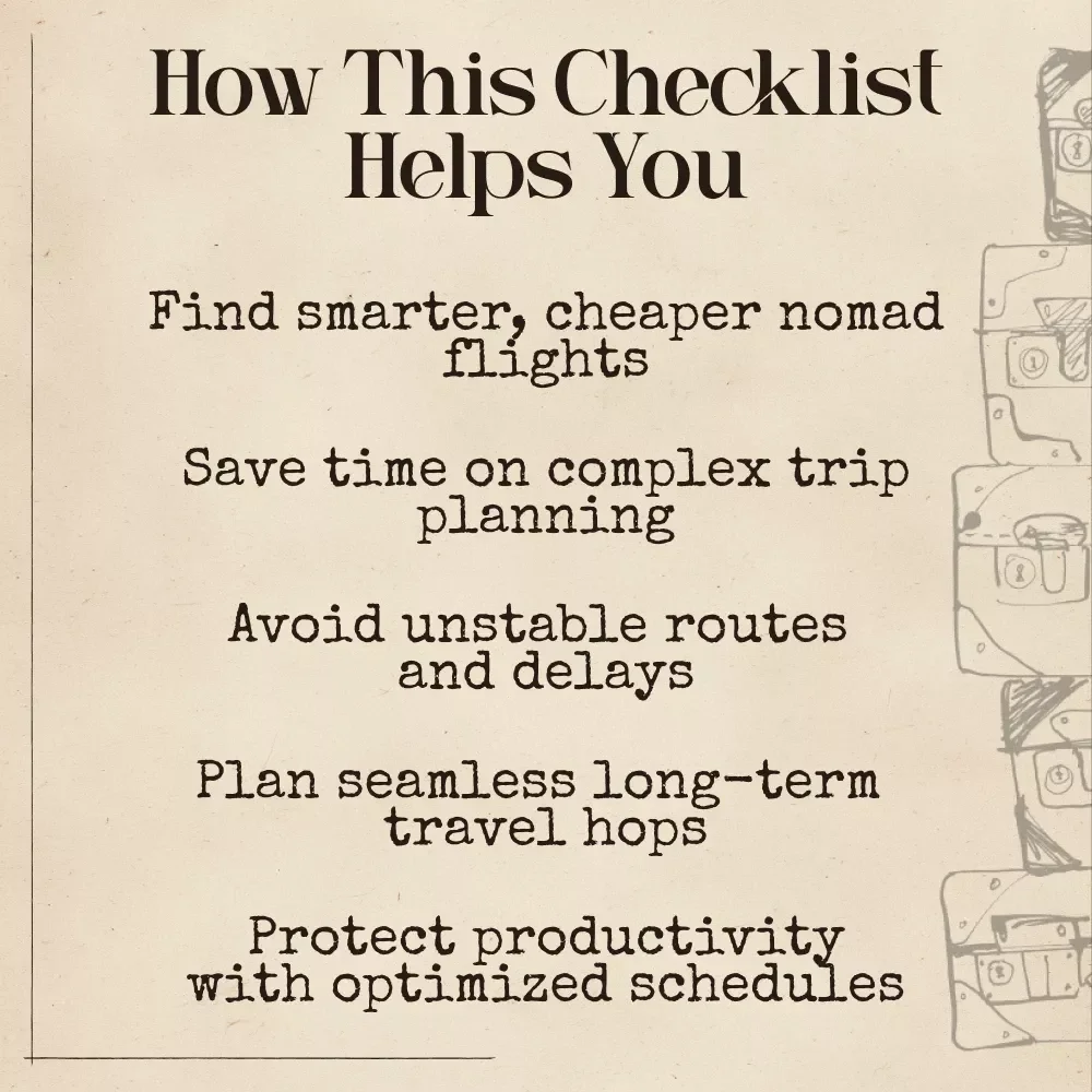 The Jet-Set Nomad’s AI Flight-Finding Checklist | Digital Download for Digital Nomads | Ultimate Travel Planning Guide Using ai for finding flights for digital nomads