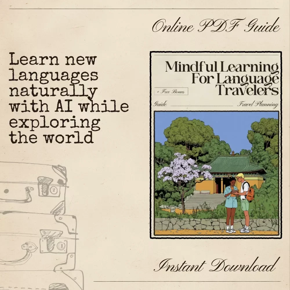 Mindful Learning for Language Travelers – Slow Immersion Guide with AI | Learn Naturally While Abroad | Digital Download for ai for learning a language slowly while abroad