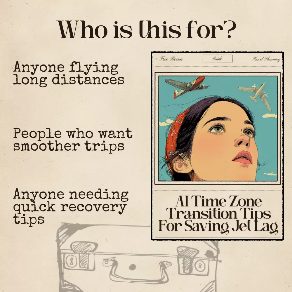 AI Time Zone Transition Tips for Saving Jet Lag | Digital Jet Lag Guide, Travel Wellness eBook, Fatigue Prediction & Flight Prep Strategies