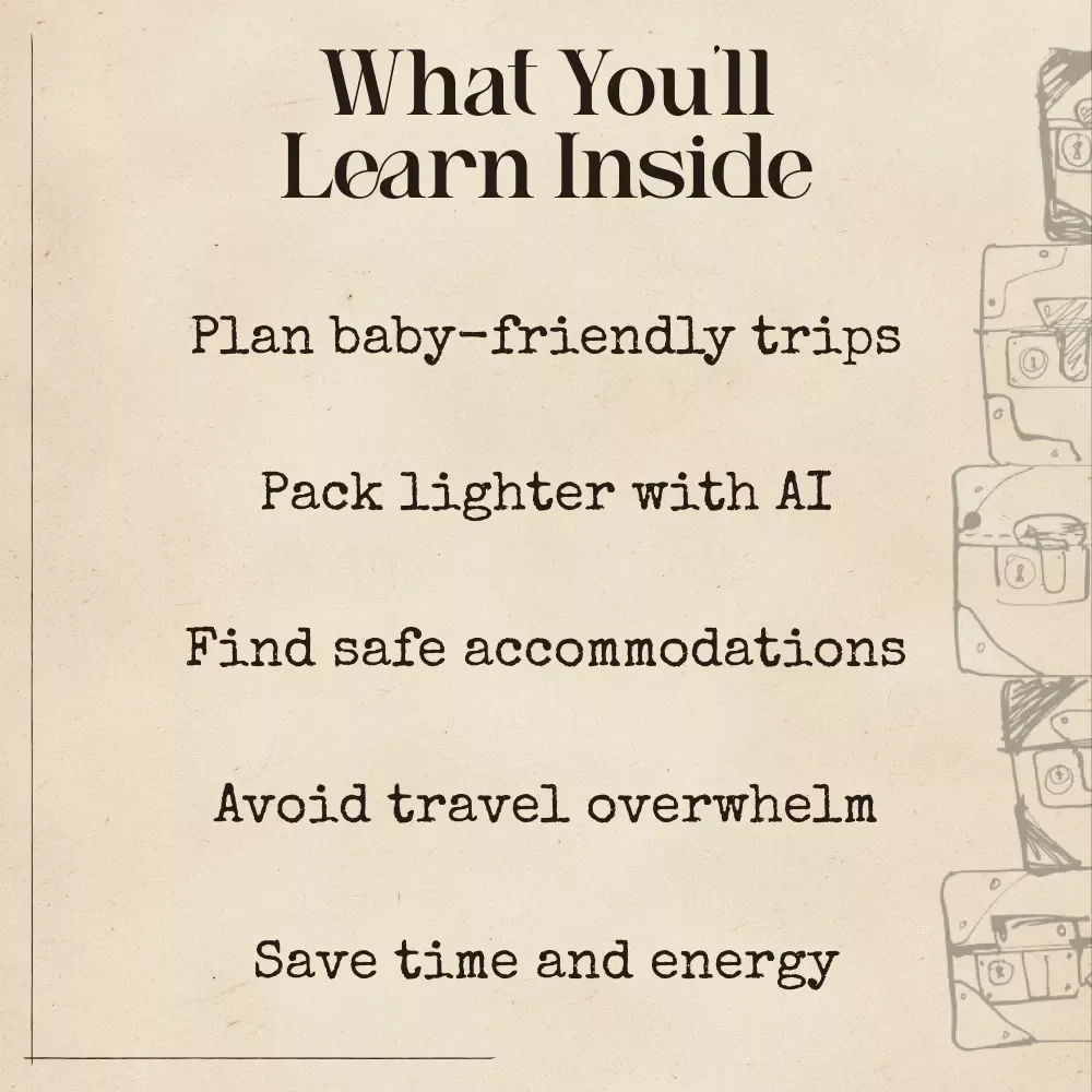 Using AI to Plan a Stress-Free Trip with Your Baby | Digital eBook for Parents | Learn ai to plan a trip with a baby, Baby-Friendly Tools, and Smart Itinerary Tips