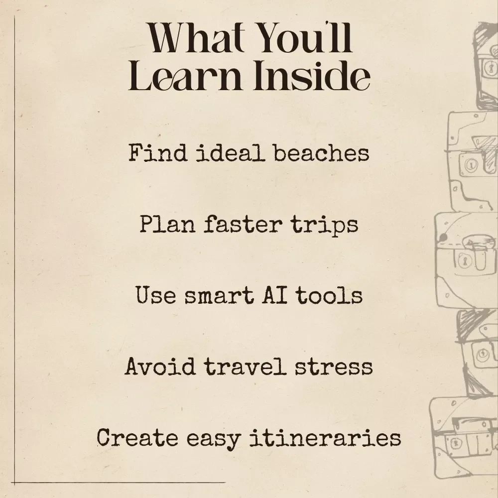 Sun, Sand, and AI | Digital Travel Guide for Beach Lovers | Learn ai for finding destinations with good beaches, Smart Prompts, and Easy Trip Planning Tools