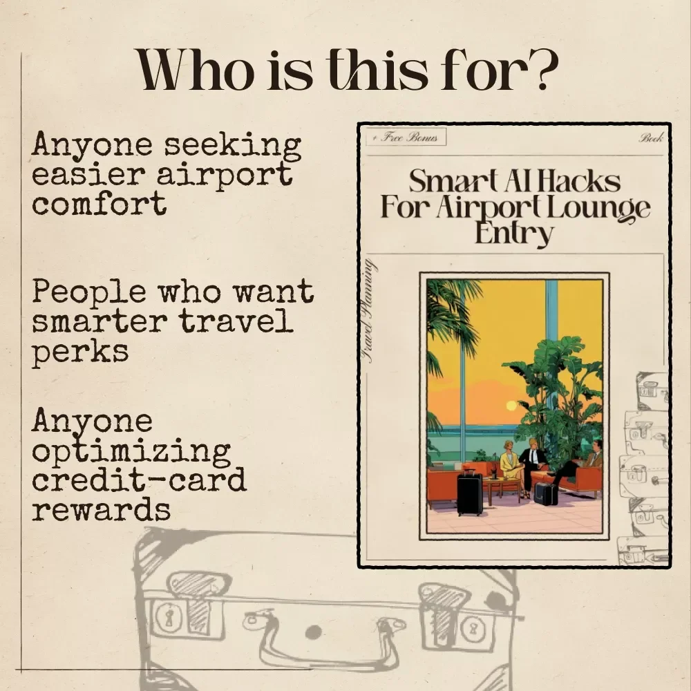 Smart AI Hacks for Airport Lounge Entry | Premium Travel eBook for Frequent Flyers | AI for Luxury Airport Lounge Access Hacks Guide | Digital Download
