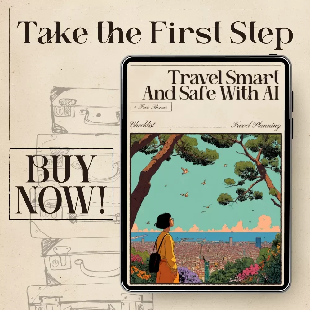 Travel Smart and Safe with AI – Printable Travel Safety Checklist, Digital Download, how to use ai for travel safety advice, AI Travel Prep Guide for Confident, Stress-Free Trips