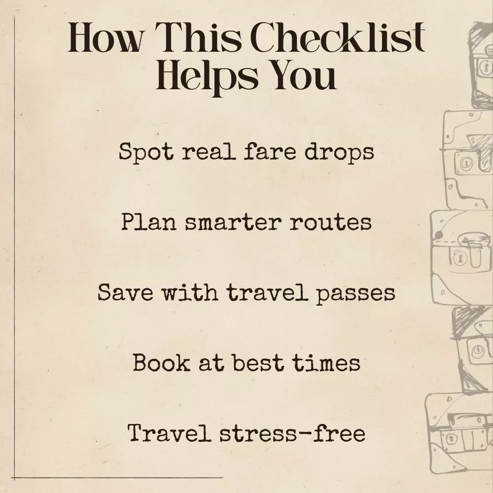 Snagging Cheap Train Tickets Across Europe | Digital Travel Checklist | Smart Planner Using AI for Finding Cheap Train Travel in Europe | Printable PDF for Budget Travelers