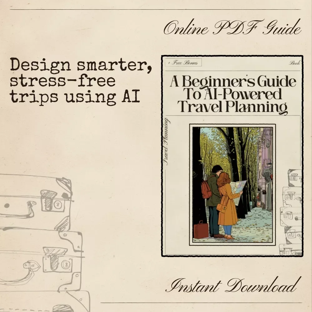 A Beginner’s Guide to AI-Powered Travel Planning | Digital eBook for Smarter Trips | Learn ai travel planner for beginners, Free Tools, Prompts & Real Examples