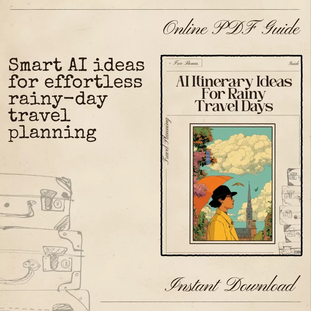 AI Itinerary Ideas for Rainy Travel Days | Travel eBook, Rainy-Day Trip Planner, Indoor Activity Guide, Digital Download for Travelers