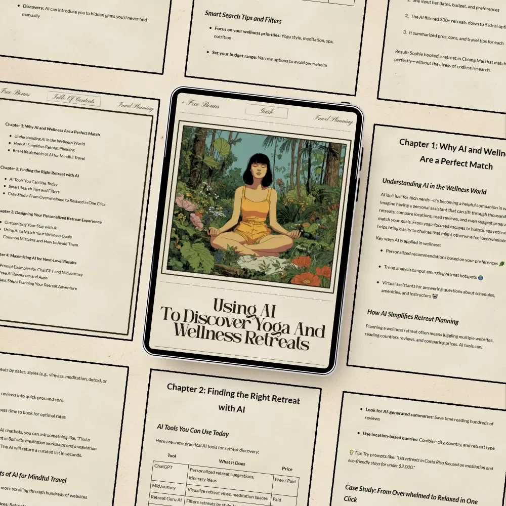 Using AI to Discover Yoga and Wellness Retreats | Digital Guide for Mindful Travelers | Learn ai for finding yoga and wellness retreats, Custom Itineraries, and Relaxation Planning Tools