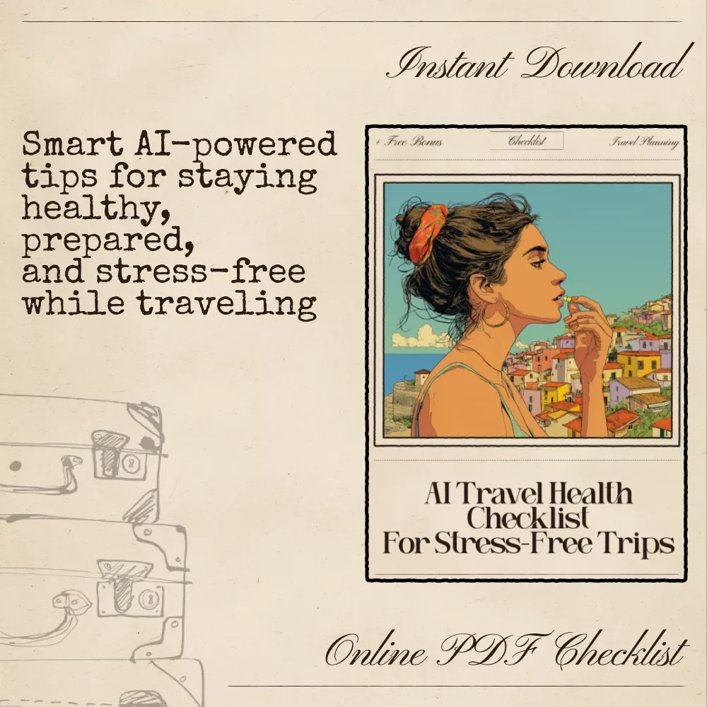 AI Travel Health Checklist for Stress-Free Trips | Printable Digital Download | Travel Wellness Guide | ai travel health checklist