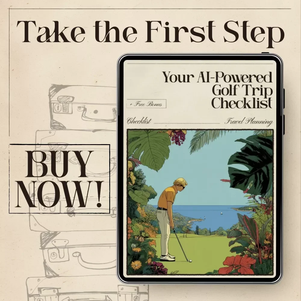 Your AI-Powered Golf Trip Checklist | Smart Digital Guide for Golf Travelers | Printable PDF Golf Planner Using AI for Planning a Golf Trip, Course Selection, Budgeting & Packing