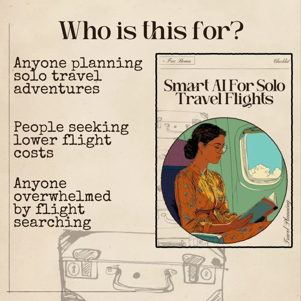 Smart AI for Solo Travel Flights Checklist | Digital Download for Solo Travelers | AI to Find Flights for Solo Travelers | Budget Flight Finder Guide