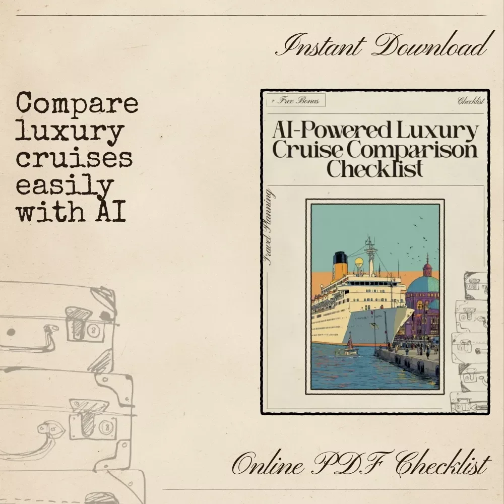 AI-Powered Luxury Cruise Comparison Checklist – Digital Travel Planner | Smart Guide for Effortless Cruise Research | Instant Download for Savvy Travelers | ai for luxury cruise line comparisons