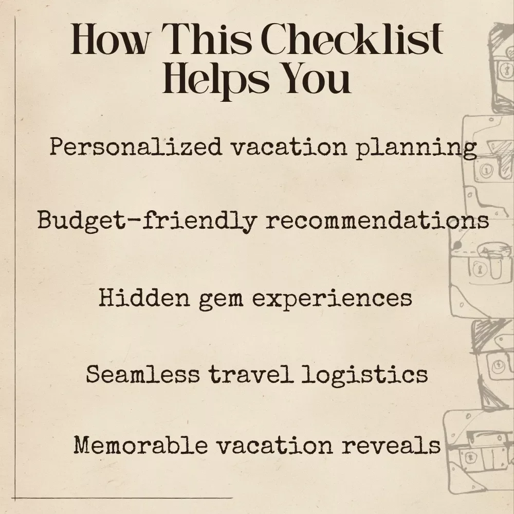 AI-Powered Vacation Surprise Checklist - The Ultimate Travel Planning Guide for Secret Getaways