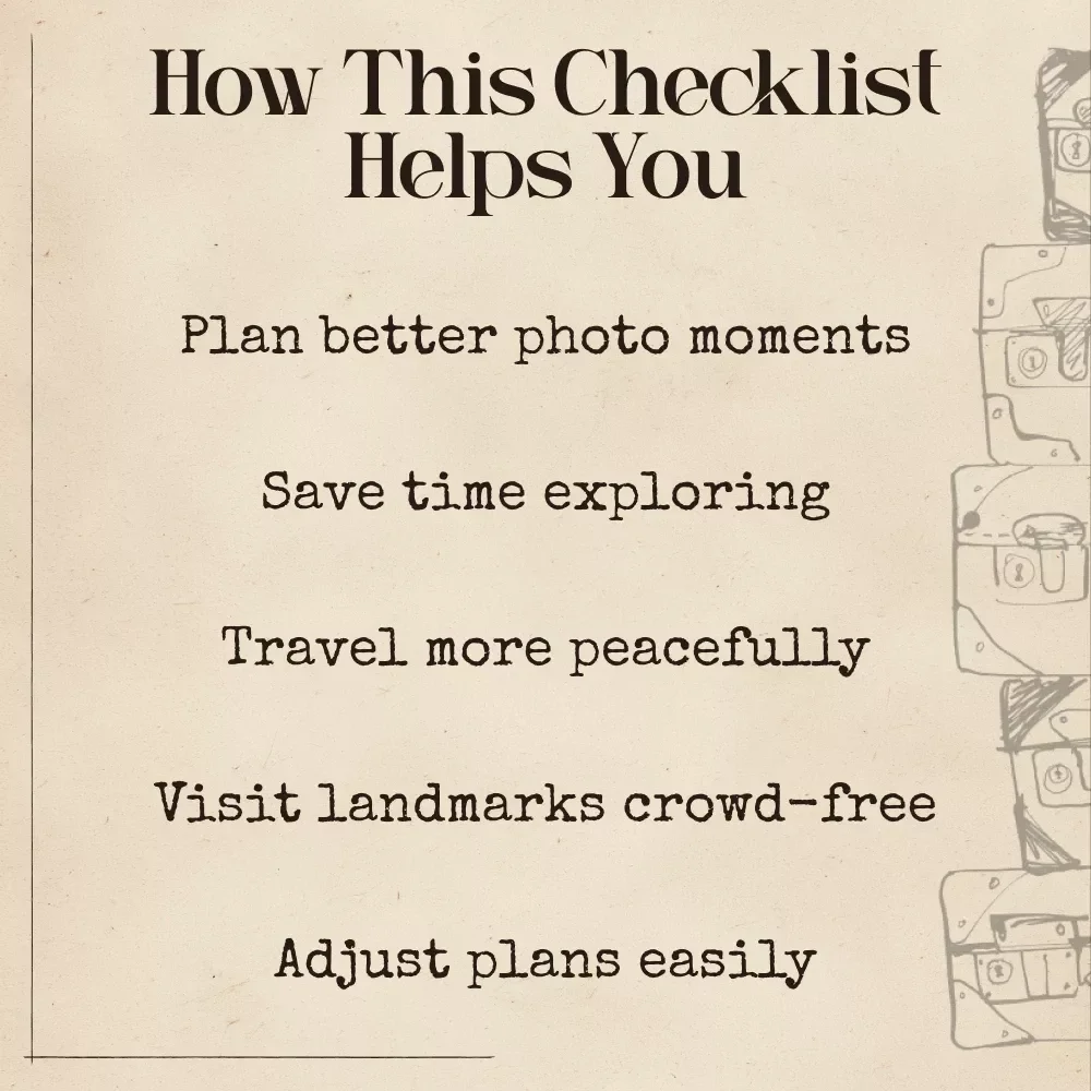 Traveler’s Checklist for Crowd-Free Landmarks | Smart Trip Planning Guide | ai that suggests alternative times to visit landmarks for Peaceful, Unhurried Adventures